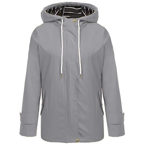 Women Lightweight Waterproof Hooded Raincoat Jacket Solid Jacket Poncho