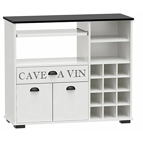 Cabinet Buffet Wine Rack White and Grey CHEAP