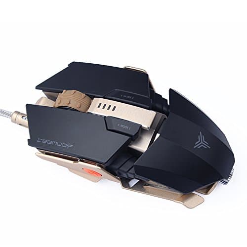 TEAMWOLF Gaming Mouse USB Wired Gaming Mice with 4000 DPI Sensor Comfortable Grip RGB LED Multi Colors Lights and 7 Customizable Buttons