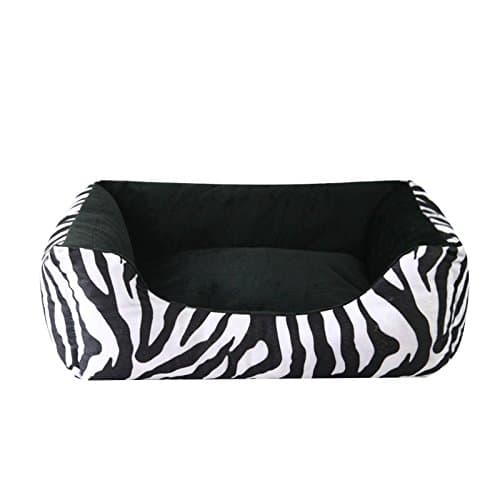 Hollypet Big Pet Bed Lux Plush Rectangular Quality Dog Bed Removalbe Washable Cover Zippered (XL(39357inch), Removable Zebra)