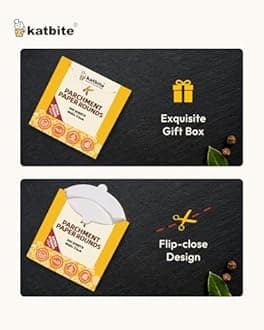 Katbite Parchment Paper Rounds-(200, 5 Inch), 4" 5" Non-stick Hamburger Patty Paper Available