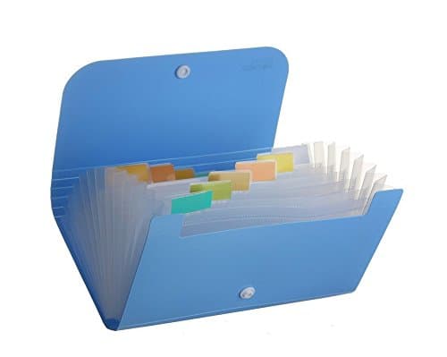 Pengmma Portable Invoice Bill Paper Document Bag Pouch (Blue)