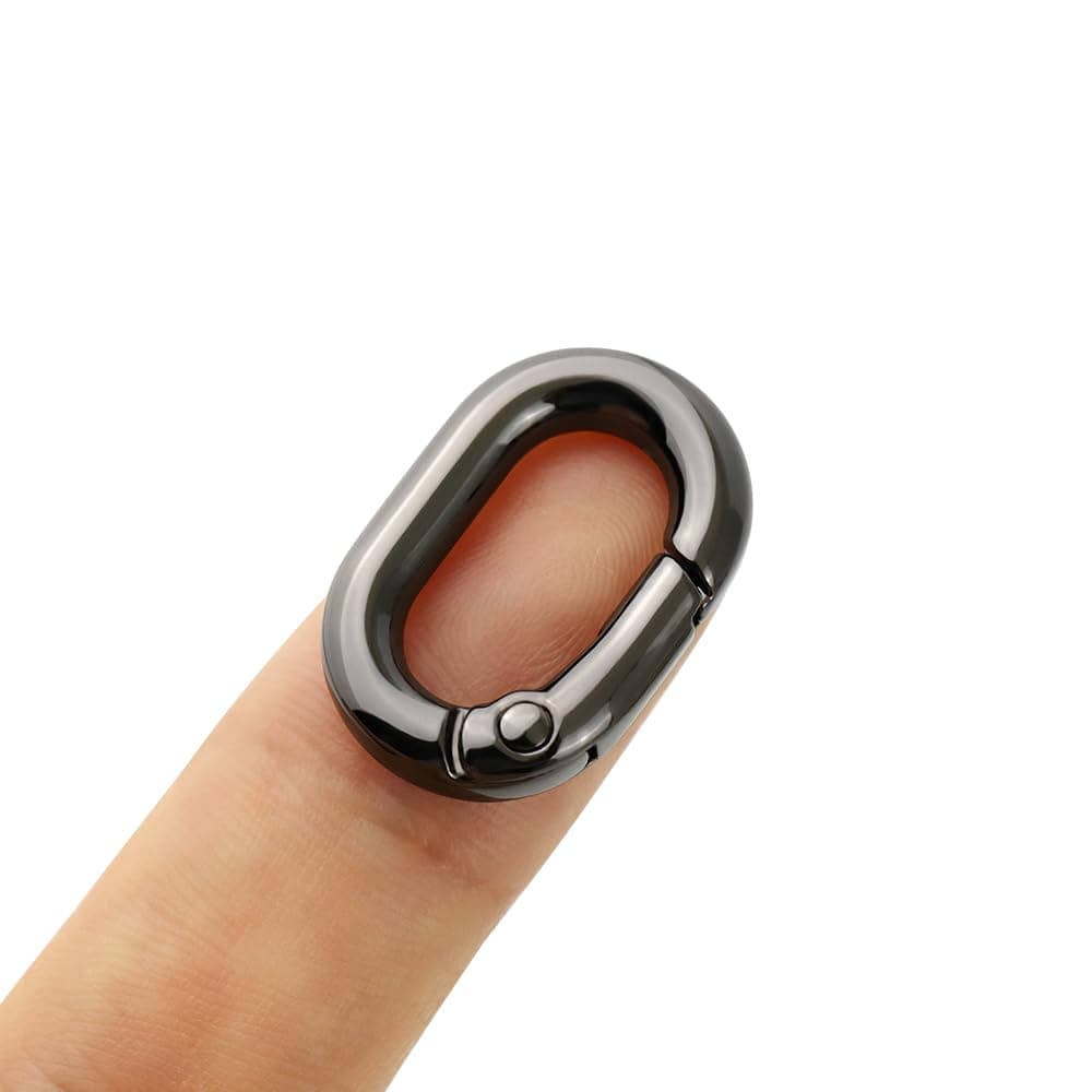 10 PCS TANJUN Carabiner Metal Spring Key Ring, Spring Keyring Buckle, Oval Ring for Bags,Purses