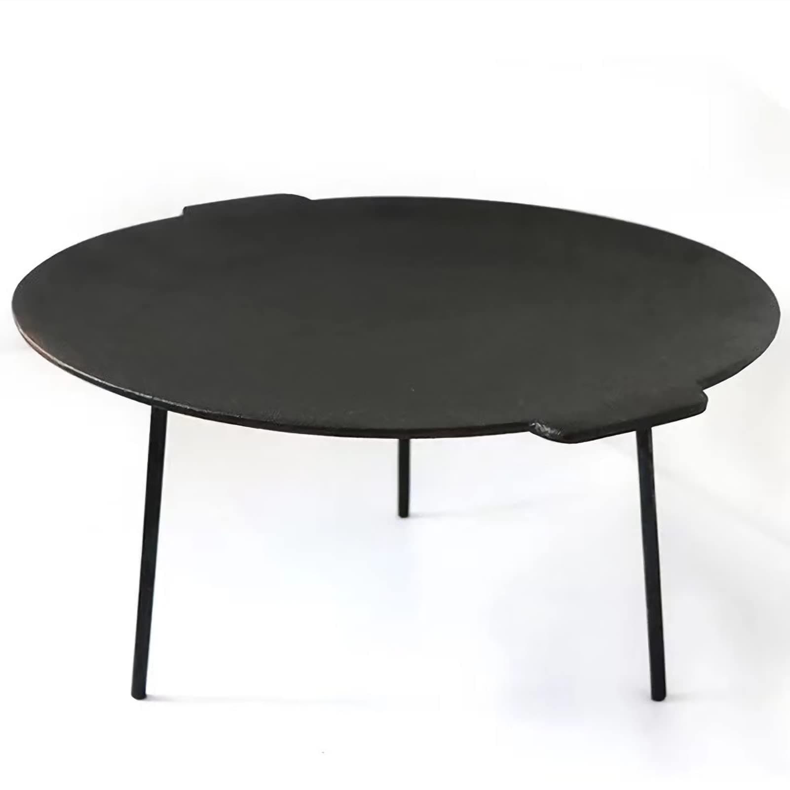 18" Cast Iron Griddle, Round Iron Pan, Portable Campfire Grill with 3 Removable Legs for Outdoor BBQ Cooking, Grilling and Frying Outdoor Camping