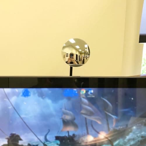 Ampper Clip On Security Mirror, Convex Cubicle Mirror for Personal Safety and Security Desk Rear View Monitors or Anywhere (3.35", Round)