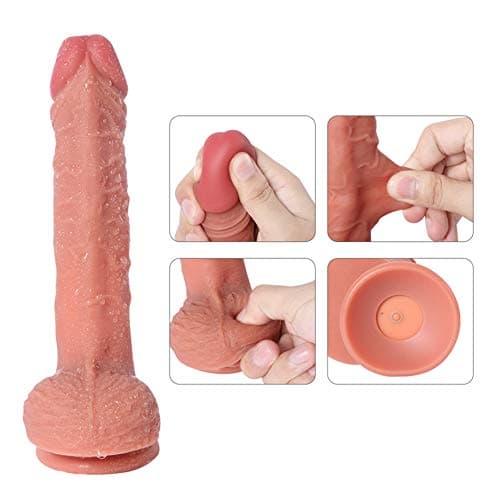 9 inch Telescopic Vi`br*a-tor 6 Working Frequency Modes Support USB Charging for Women