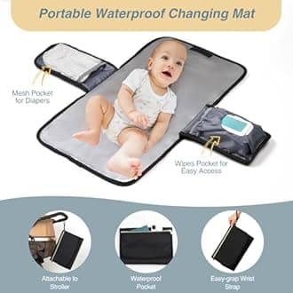 MOMUVO Diaper Bag Backpack, Quilted Baby Bag with Changing Pad & Stroller Straps & Pacifier Case, Large Travel Diaper Bags