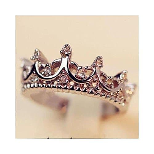 Princess Silver Rhinestone Queen Crown Ring Size 7 8 9