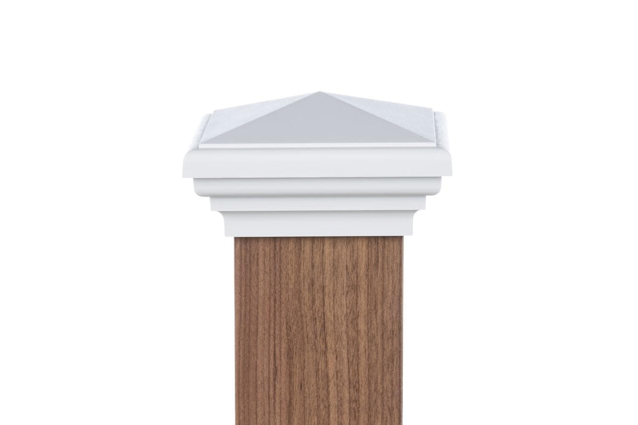 4x4 White Pyramid Post Cap Fits Standard 4x4 Pressure Treated Post (3.5" x3.5") Most Common New England Style Top for Fences, Mailboxes & Decks, by Atlanta Post Caps. Also Available in 4"x4" Actual