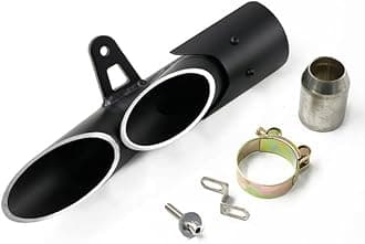 AUTO-UAE - Aluminum alloy Exhaust Tip Muffler Carbon Fiber Pipe Motorcycle For cf moto 500 FZ6 TMAX 500 ninja 400 300 250 R25 hornet 600 (B With logo)