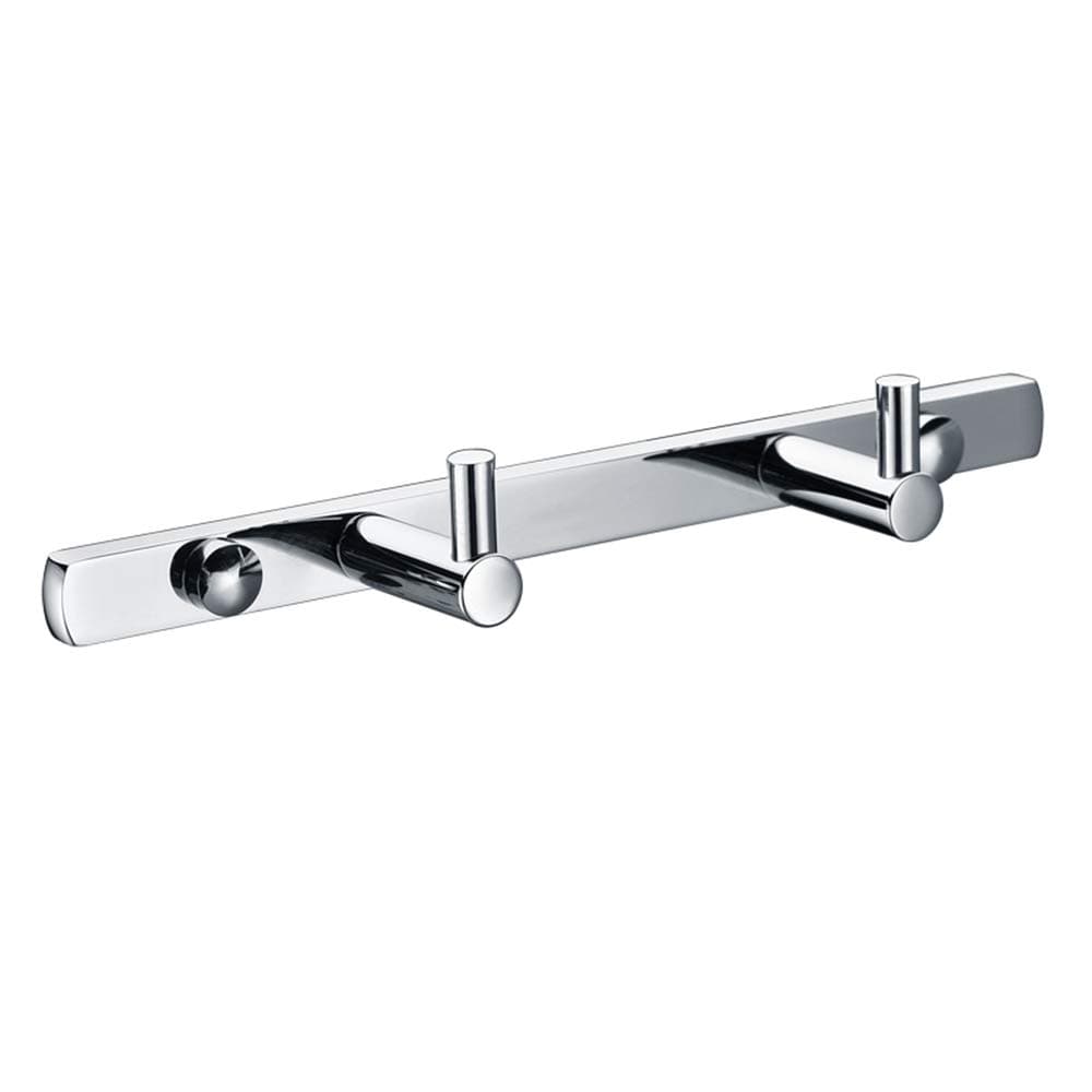 Imiee Bathroom Towel Hooks Coat and Robe Hook Rack/Rail with 2 Hooks, Solid Brass Wall Mounted Hooks, Chrome Finish
