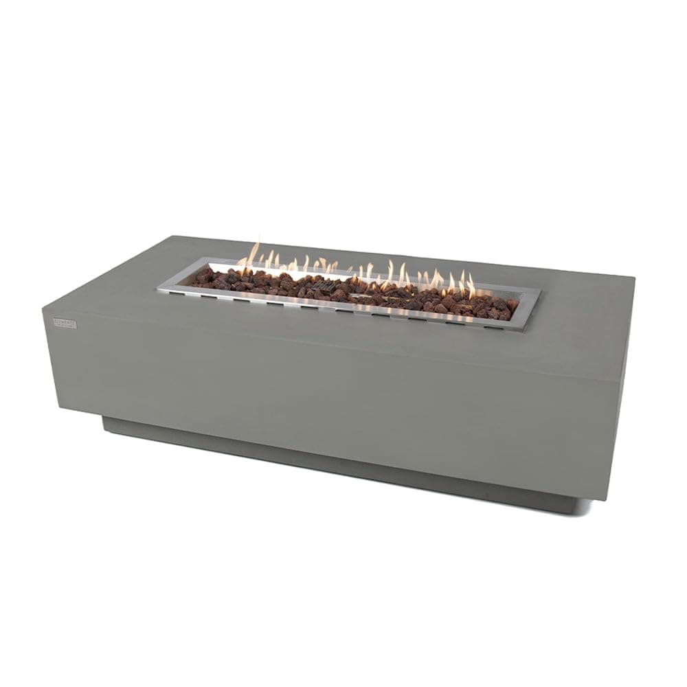 Granville Fire Table Outdoor Fire Pit 60" x 27" Cast Concrete Firepit Includes Lava Rocks 45,000 BTUs Outdoor Fireplace for Patio Furniture Set, Deck, Porch, Outdoor Heater - Natural Gas