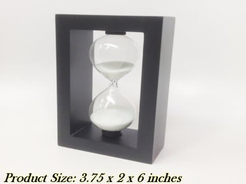Desktop Distractions 6 Inch Hour Glass Timer in Black 5-minutes