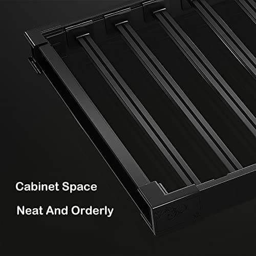 Pull Out Trousers Rack Clothes Organizers Extendable Trousers Rack Wardrobe Pull-Out Trousers Rack For Closet Clothes,Space Saving And Storage (Color : Black, Size : L)