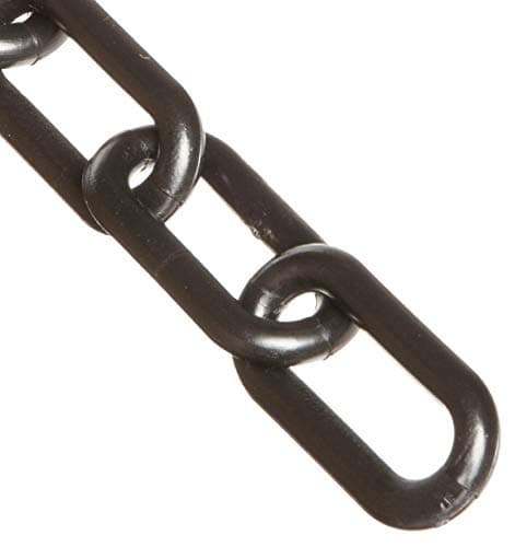 Mr. Chain Plastic Barrier Chain, 2" Diameter, 100' Length, Black