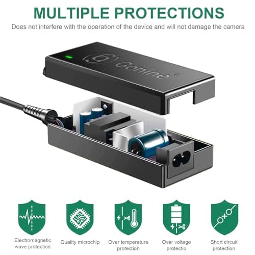 Gonine new kit DMW-DCC8 DC Coupler (Black) Plus 8.4V/2A AC/DC Adapter fits for PANASONIC DMC-FZ200 FZ1000 GH2 G5 G6 Digital Camera (Note:This kit can replacement original DMW-DCC8 DC coupler)
