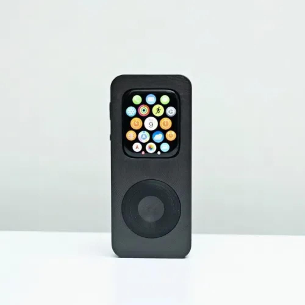 3D Printed Protective Case for Apple Watch,for Retro iPod Style Expandable Pod Compatible with iWatch Series SE/5/6/7/8/9/10,Unique 3D Print Design (Black, 44MM)