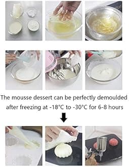 OCPO KITCHEN Strawberry Silicone Mold for Baking Mousse Cake, Fruit French Dessert, Pastry, Chocolate, Ice Cream Mould, Cake Decoration Mold, 3D Strawberry Shape (8-Cavity)