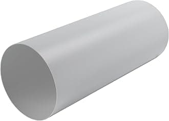 5" Inch Round Straight Plastic Ventilation Duct - 12" Inch Long Ducting Vent - Replacement Pipe, Extension, Fresh Air Circulation - Through-Wall Vent Duct, Straight Plastic Pipe for HVAC Ducting