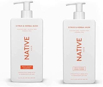 Native Citrus Herbal Musk Shampoo and Conditioner Set - Sulfate, Paraben, Dye Free, 16.5 oz (2 units, 33 Fl Oz) - Daily Cleansing, Moisturizing, Revitalizing, Strengthening Benefits for Hair
