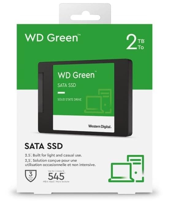 Western Digital 1TB WD Green Internal SSD Solid State Drive - SATA III 6Gb/s 2.5/7mm Max 545MB/s - WDS100T3G0A