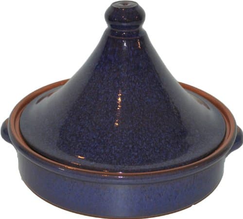 25cm Terracotta Tagine - 'Reactive Blue'