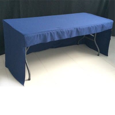 6 ft Fitted Navy Blue 3 Sided Rectangular Trestle Exhibition Tablecloth Venue Occasion Venue