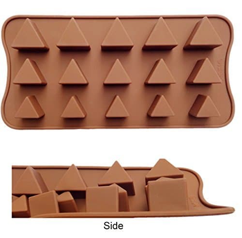 ADS Silicone Pastry Chocolate Cake Mold Baking Pan - Triangle - 15 Cavities - 3 Sizes