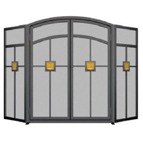 PanaceaProducts 15137 3-Panel Mission Fireplace Screen,Black