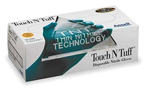 Ansell 92-500 TouchNTuff Nitrile Powered Gloves, Large