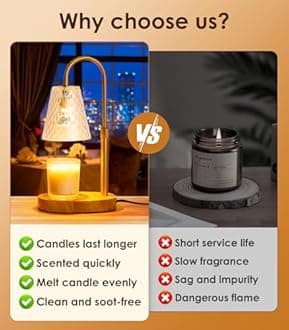 Candle Warmer Lamp with Timer: Adjustable Height Dimmable Warmer Candle Lamps Wax Melt Warmer Candle Warmer Lamp for Home Decor House Warming Gifts New Home