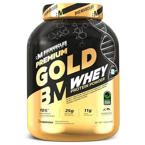 Premium Gold Whey [2Kilogram] | Informed Choice UK Certified | Isolate Whey Protein Blend | 25G Protein | 11G EAA | Prohydrolase Enzyme Technology [Mango Magic], 37 Grams