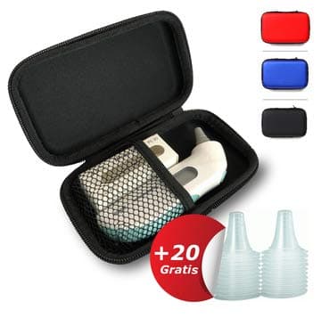 Case for Braun ThermoScan Ear Thermometer | Protective Storage Box for Digital Thermomiter | Includes 20 Free Replacement Probe Caps | Colour - Blue