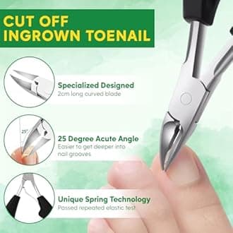 XIFEPFR Ingrown Toenail Tools Kit, Ingrown Toenail Treatment, Stainless Steel Ingrown Toenail Removal Kit, Ingrown Toenail Corrector, Corrector Patch, Toenail Clipper, Nail File Lifter Pedicure Tool