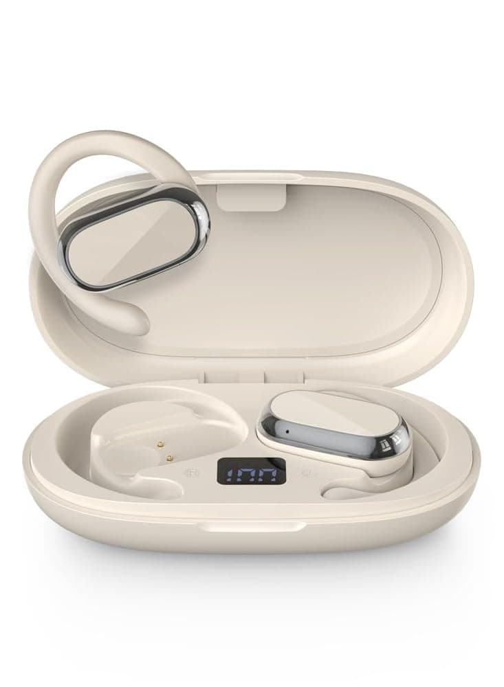 – Excefore Open Ear Wireless Headphones with Bone Conduction, 48H Battery, IPX7 Waterproof, LED Display, Perfect for Travel, Meetings and Driving