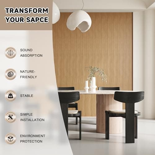 WPC Slat Wall Paneling,8-Pack 3D WPC Wood Wall Panels,Acoustic Wall Panels for Interior Wall Decor,Living Room,Bedroom,Golden Oak,95 x 6 in