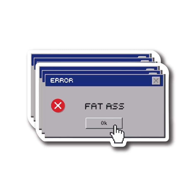 Funny Error Code Sticker - Meme Sticker for Water Bottle - Premium Quality Vinyl Bumper Stickers 2-Pack | 5-Inch on Widest Side | Made in USA - FHJ592