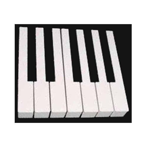 Plastic Moulded Piano Keytops with Fronts - White - One Octave