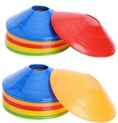 Rioff Disc Cones Set Space Marker - Agility Soccer Cones for Training, Football, Kids, Sports, Field Cone Markers (20 Cones)