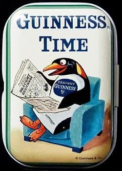 Small tin box "Guinness Time" with penguin, mint tin, pill box, small money box, Schatzmix