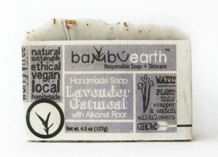 BambuEarth 4.5oz Handmade Soap Bars in Plantable Packaging - LAVENDER OATMEAL
