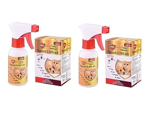 Medfly Parashield Spray (100ML) for Ticks and Fleas | Fast Acting, Long Lasting - Effective Spray for Dogs and Cats| Powered by Fipronil for Strong, Enduring Defense (Pack of 2)