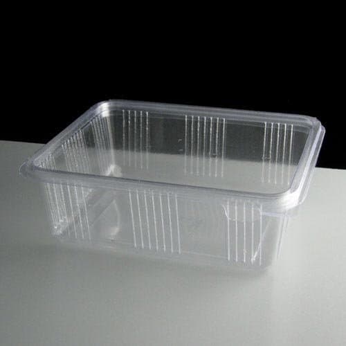 Cristal 1000 ml Clear Hinged Lid Salad Container, Pack of 50