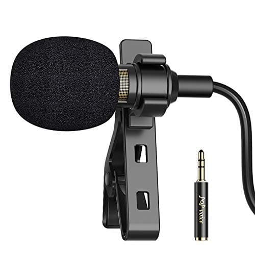 PoP voice 16 Feet Lavalier Microphone for 3.5mm Devices, Android and Camera - Noise Cancelling Lapel Mic TRRS Omni Mic for Phones, TikTok, Video Recording (with a TRS Adapter, 2 Clips and 4 Covers)