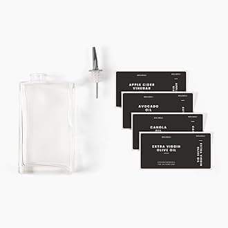 Molimoli Olive Oil Dispenser Bottle for Kitchen, Automatic Pourer, Glass Thin Bottle Dispenser for Kitchen, Olive Oil Cruet, | Set of 2 - Black