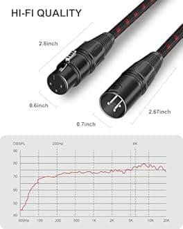 XLR Cable Short, Microphone Cable 1 ft 6 Pack, Mic Cord Braided Balanced 3 Pin Connector Male to Female XLR for Mixer, XLR Speaker Systems ect