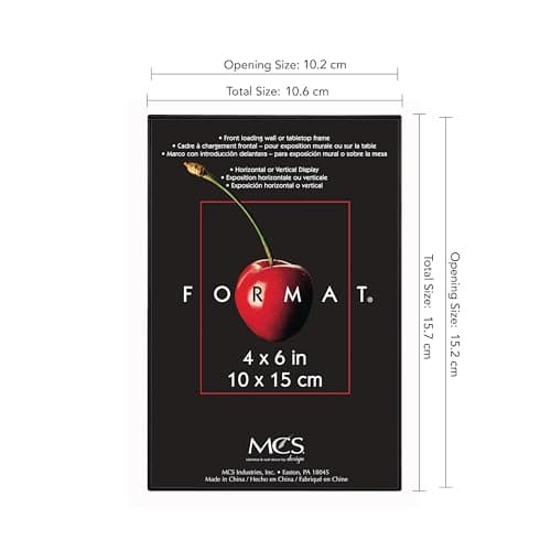 MCS 4x6 Inch Format Frame 12-Pack, Black (65471)