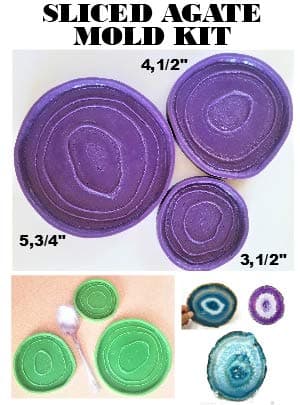 SLICED AGATE EPOXY RESIN MOLD KIT - 3 Casting Epoxy Molds To Create Beautiful Realistic Agates, 3.1/2", 4,1/2" & 6,3/4"