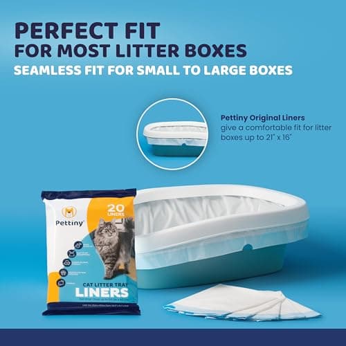 20 Cat Litter Box Liners with Drawstrings Scratch Resistant Cat Litter Bags for Medium and Large Litter Trays