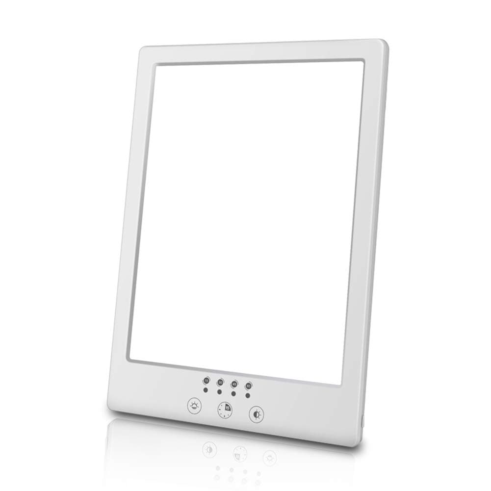 SAD Light Therapy Lamp, 10000 Lux LED Daylight with Timer, UV Free LED Full Spectrum, Mimicked Sunlight Lamp 3 Level Brightness Stepless Dimmable Sad Lamp (White)